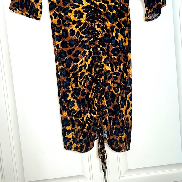 Zara Leopard Ruching Dress - Picture 4 of 4
